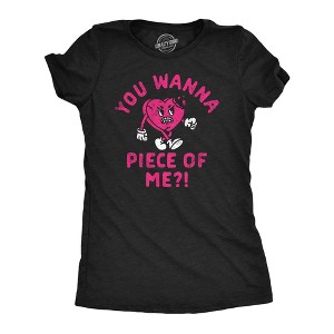 Womens Funny T Shirts You Wanna Piece Of Me Sarcastic Valentines Day Tee - Crazy Dog Women's T Shirt - 1 of 4