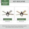 Hunter 54" Key Biscayne Lighted Ceiling Fan Onyx Bengal Finish, Dark Wood Blades, Damp Rated, Pull Chain Control - 4 of 4