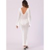 INSPIRE CHIC Women's Long Sleeve V Neck Hollow Out Bathing Beach Crochet Swimsuit Cover Up - 4 of 4