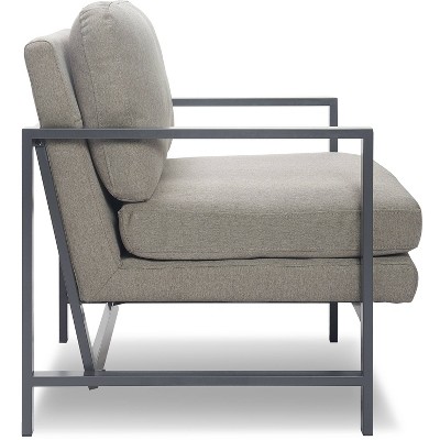 Russell Bronze Metal Frame Accent Chair in Grey