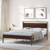 King Size Queen Size Metal Bed with Wood Headboard, Platform Bed Frame with Under Bed Storage,Easy Assembly Black_Queen - 2 of 4