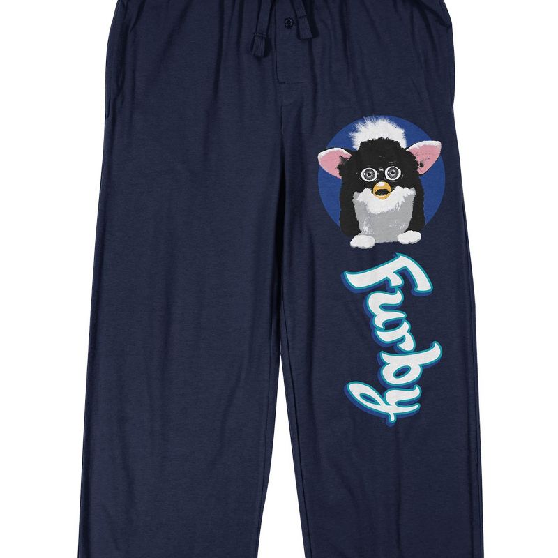Furby Men's Navy Blue Graphic Sleep Pants, 2 of 4