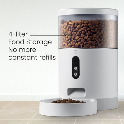 Smart 4L White Automatic Pet Feeder with Wi-Fi Control