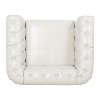 Dolonm Modern 1-Seater Sofa: Black PU Leather, 220LB Capacity, Birch Legs & Staggered Tufting Study/Bedroom Essential - 4 of 4