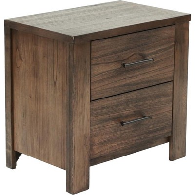 ORRD Modern Oak Veneer 2 Drawer Nightstand, Distinctive Wood Grain