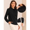 Allegra K Women's Bow Tie Neck Blouse Work Office Side Buttons Chiffon Elegant Shirts - 2 of 4