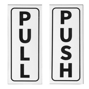 Unique Bargains PVC Self-Adhesive Waterproof Store Office Push Pull Door Sign 1 Set - 1 of 4