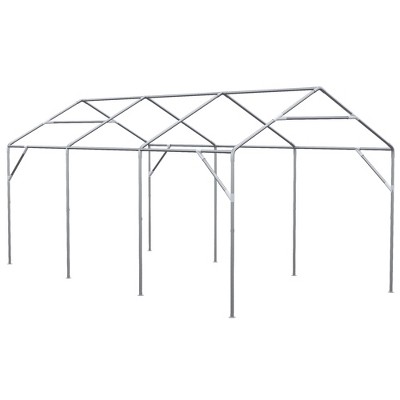 Outsunny 10ft x 20ft White Steel Frame Party Tent with Windows