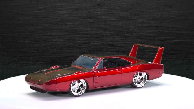 Jada Toys Fast &#38; Furious 1969 Dodge Charger Daytona Die-Cast Vehicle 1:24 Scale Glossy Red, 2 of 5, play video