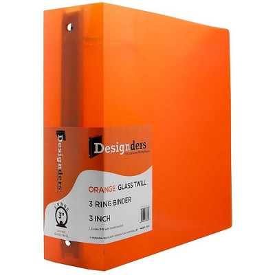 JAM Paper Plastic 3 Inch Binder Orange 3 Ring Binder Sold Individually 821T3OR