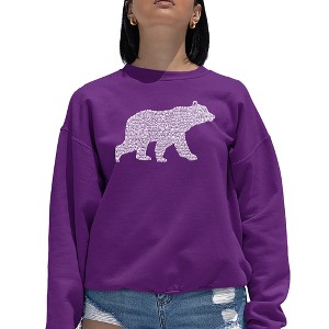 LA Pop Art Women's Word Art Crewneck Sweatshirt - Mama Bear - 1 of 4