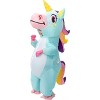 Joyfy Kids Halloween Inflatable Costume, Blue Unicorn Full Body Blow Up Costume for Role Play Dress up Party, M - 3 of 4