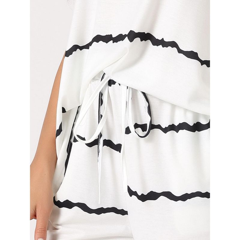 cheibear Women's Striped Round Neck Sleeveless Shirt 2 Piece Tank and Shorts Pajama Set Sleepwear, 4 of 6