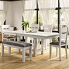 VECELO 6-Piece Wooden Dining Table Set, Dining Table with 4 Armless Upholstered Dining Chairs & Bench for Kitchen, Rubber Wood Legs, Gray - 4 of 4