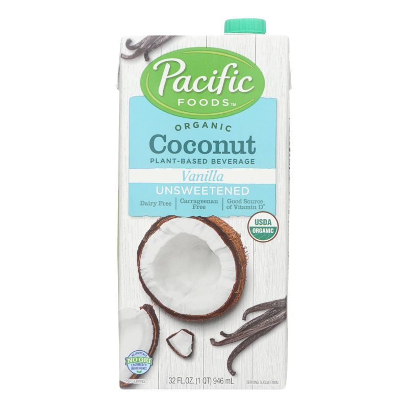 Pacific Foods Organic Unsweetened Vanilla Coconut Plant-Based Beverage - Case of 12/32 oz, 2 of 8