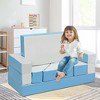 Costway Children Modular 6-Piece Combination Sofa Set with PU Leather Cover for Playroom Pink/Blue/Colorful - 2 of 4