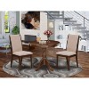 3-Piece Mahogany Finish Solid Wood Top - Round Dining Room Set with High Back - Seats 4 - 2 of 4
