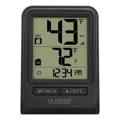 La Crosse Technology Wireless Digital Black Thermometer with Indoor Humidity