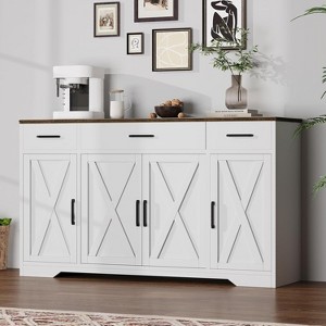 Jojoka 55" Modern Buffet Sideboard with Drawer and Adjustable Shelves，Coffee Bar Cabinet Table for Dining Room - 1 of 4