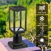 C Cattleya 2 Pack Solar Outdoor Post Light with Clear Glass Shade (Bulb Included) - 4 of 4