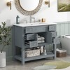 Okak Modern Freestanding Bathroom Vanity with Sink Combo,Solid Wood Bathroom Storage Cabinet with 4/6 Drawers & Bottom Shelf - 2 of 4