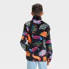 Boys' Hot Wheels Faux Shearling Half Zip Pullover Sweatshirt - Black - 2 of 3