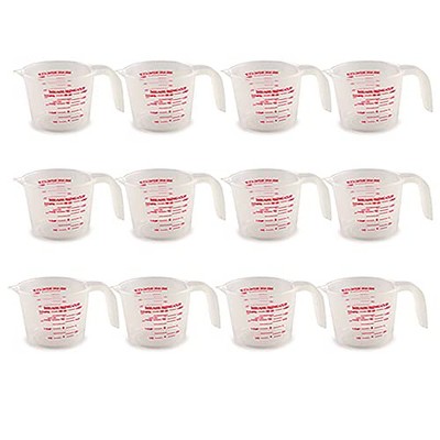 Norpro 1 Plastic Measuring Cup, Multicolored 1 Cup, 2 Cup, 4 Cup Volume (3 Pack)