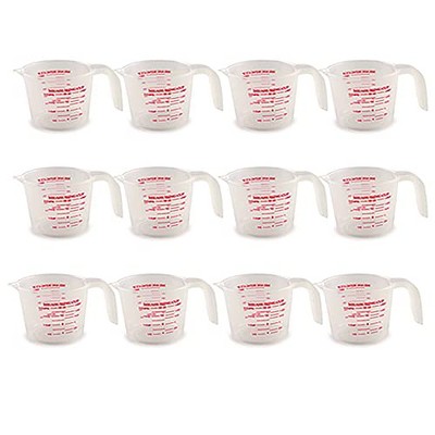 Norpro 2 Plastic Measuring Cup, Multicolored (12 Pack)