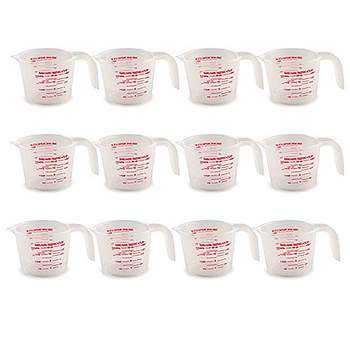 Plastic Measuring Cup Choice of 1 1/2-cup, 2-cup, 4-cup or Set of 3 Pcs  With Grip and Spout Easy to Read -  Norway