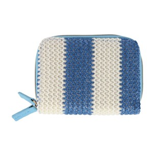 Buxton Women's Striped Straw Vegan Leather Wizard Wallet - 1 of 4