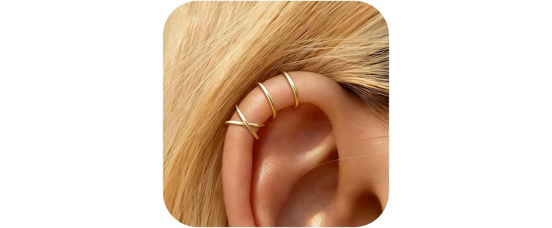 Ear Cuffs Non Piercing Ear Cuff Earrings for Women Trendy Clip on Cartilage Earring Stacks Non Pierced