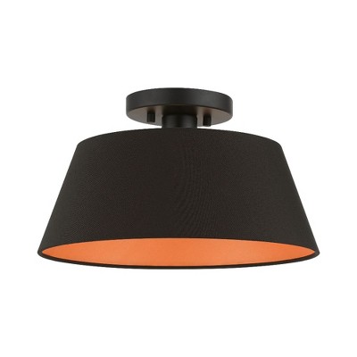 Livex Lighting Palma 1 - Light Semi-Flush Mount in  Black