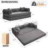 4-in-1 Convertible Sleeper Sofa Bed, 78.7" Corduroy Loveseat with Fixed Frame, Pillow & Floor Mattress - No Assembly Required - 3 of 4