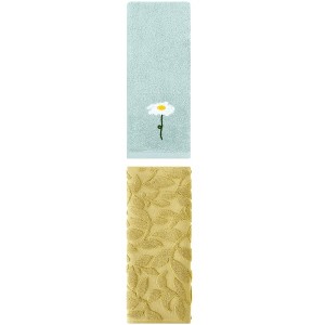 REGALWOVEN Floral Pattern Cotton Soft Absorbent Hand Towels 13" x 30"/14" x 30" 2 Pcs - 1 of 4