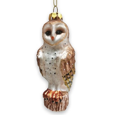 Classic Barn Owl Glass Christmas Ornament| OrnamentallyYou