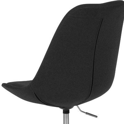 Mid-Back Black Fabric Swivel Task Chair with Chrome Base