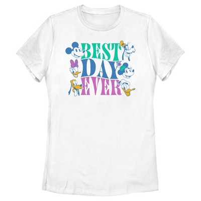 Women's Mickey & Friends Best Day Ever Crew T-shirt : Target
