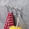 Hachikiko Towel Hook/Adhesive Hooks - Wall Hooks for Coat/Robe/Towels Stick on Bathroom/Kitchen 4-Pack, Stainless Steel - 2 of 4