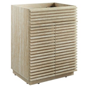 Modway Render 24" Faux Travertine Bathroom Vanity – Mid-Century Cabinet Base with Stone-Look Finish (Sink Not Included) - 1 of 4
