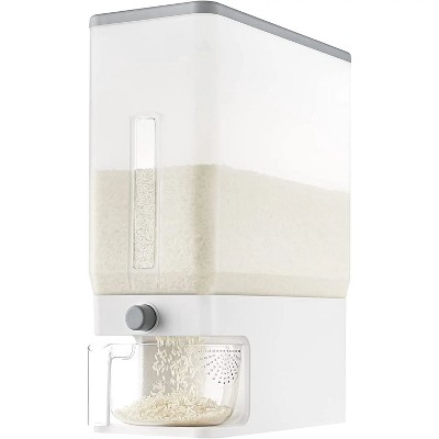LunaLulinlk Rice Dispenser with Visible Bucket 25 lb, Moisture-Proof Rice Storage Container, Pantry Cereal Dispenser, BPA Free