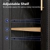 GlasFlength Decorative Storage Cabinets Modern Texture Design High-Arched With Two Doors Three Shelves For Living Room, Black, 30.7"*15.4"*63.2" - 4 of 4