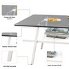 Lyngins 38.58" Modern Coffee Table with Tempered Glass Top, MDF Lower Panel & Metal Legs, 2-Tier Rectangle Center Table, Living Room Tea Table - 3 of 4