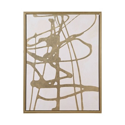 Study in Framed Canvas with Foil Gold/White - Martha Stewart