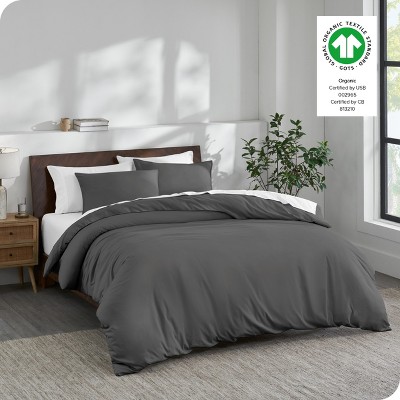 Gray Organic Cotton Jersey Twin/Twin XL Duvet Cover Set