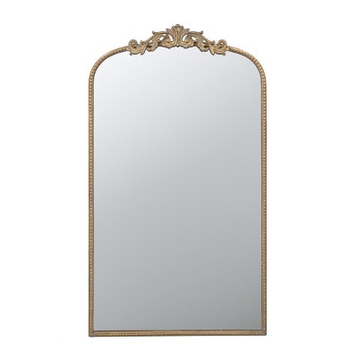 GlasFlength Decorative Wall Mirrors Baroque Inspired Full Length Mirror with Ornate Frame for Bathroom Living Room, Gold, 24"*1.5"*41.7"