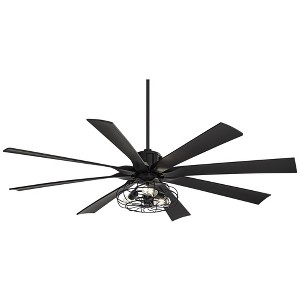70" Possini Euro Design Modern Indoor Ceiling Fan with LED Light Remote Control Matte Black Cage for Living Room Kitchen House - 1 of 4