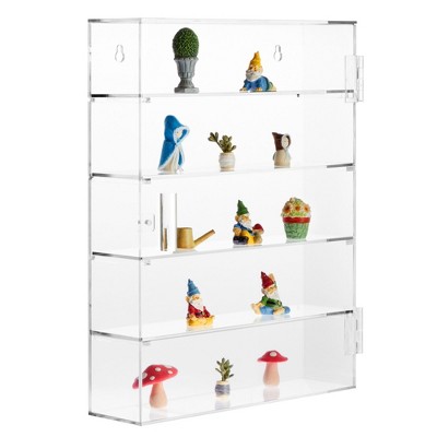 Clear Acrylic 5-Tier Wall Mountable Display Case for Collectibles