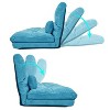 47.24'' Double Chaise Lounge Sofa Floor Couch and Sofa with Two Pillows (Blue) - 2 of 4