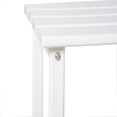 Outsunny White HDPE Plastic Square Patio Side Table