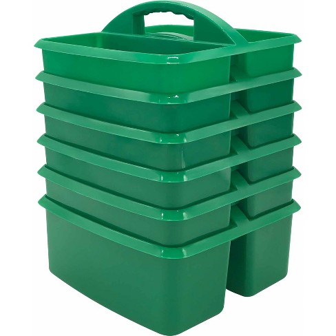 Storex Small Caddy, Green, Pack of 6